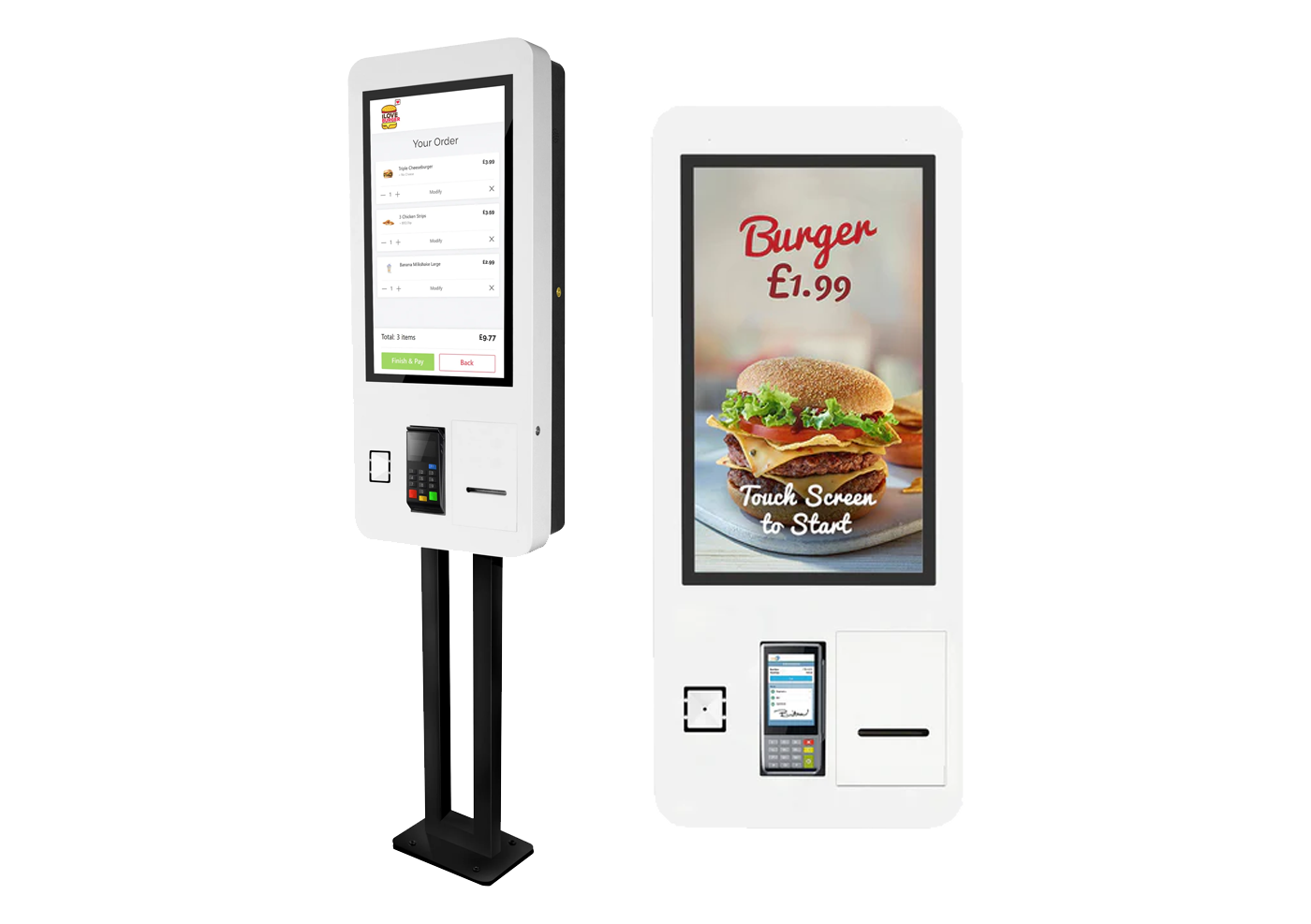 TREND Self-Service Kiosk in Solid Steel - Ideal for Restaurants, Airports, and Retail Outlets - Black Finish with Interactive Touch Screen, Face Recognition, and Multi-Payment Support TREND Self-Service Kiosk in Solid Steel - Ideal for Restaurants, Airports, and Retail Outlets - Black Finish with Interactive Touch Screen, Face Recognition, and Multi-Payment Support